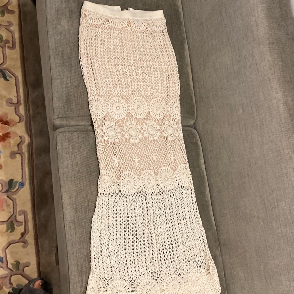Alice and Olivia maxi crochet skirt